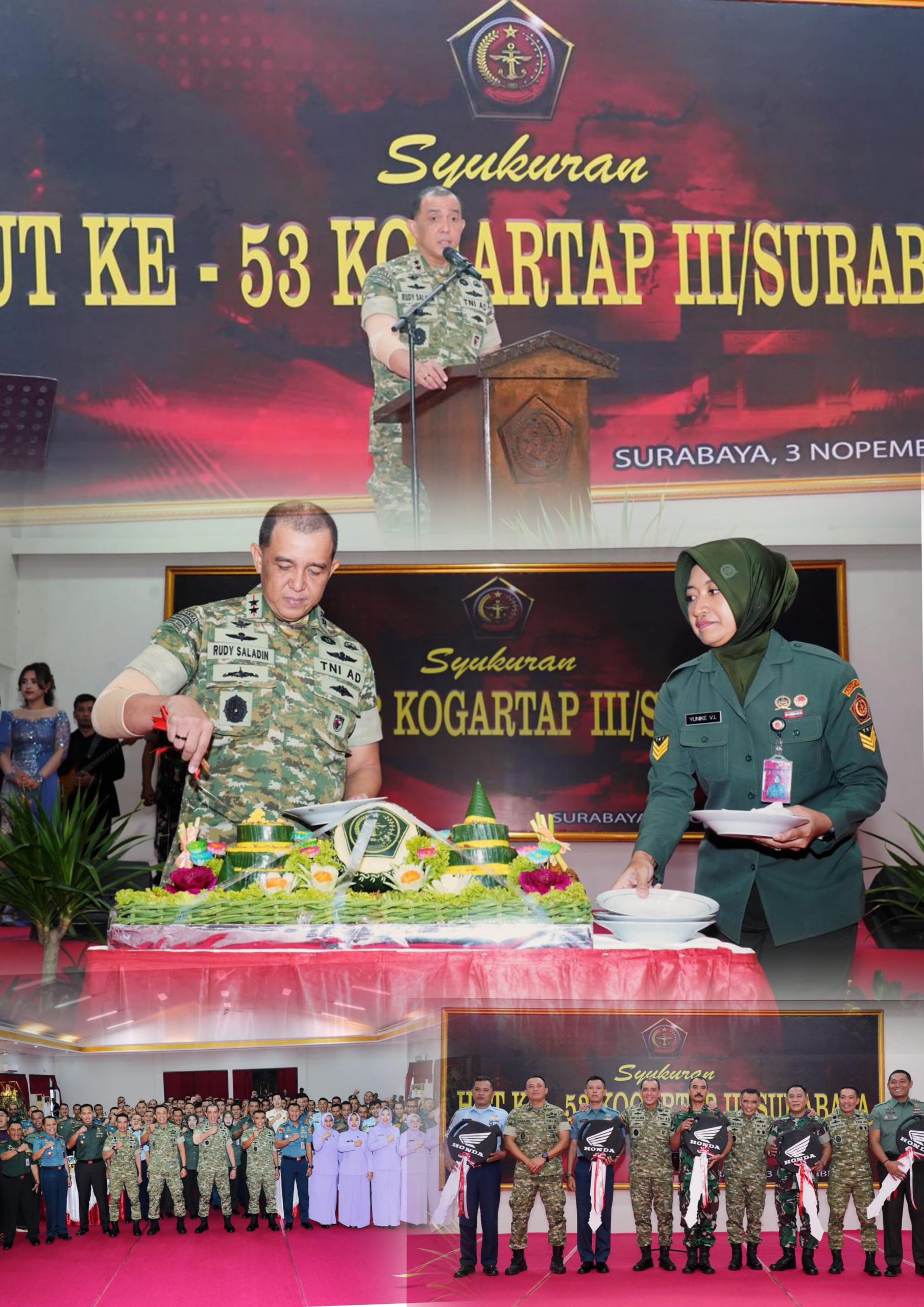 Mayjen TNI Rudy Saladin Gelar Tasyakuran HUT ke-53 Kogartap III/Surabaya