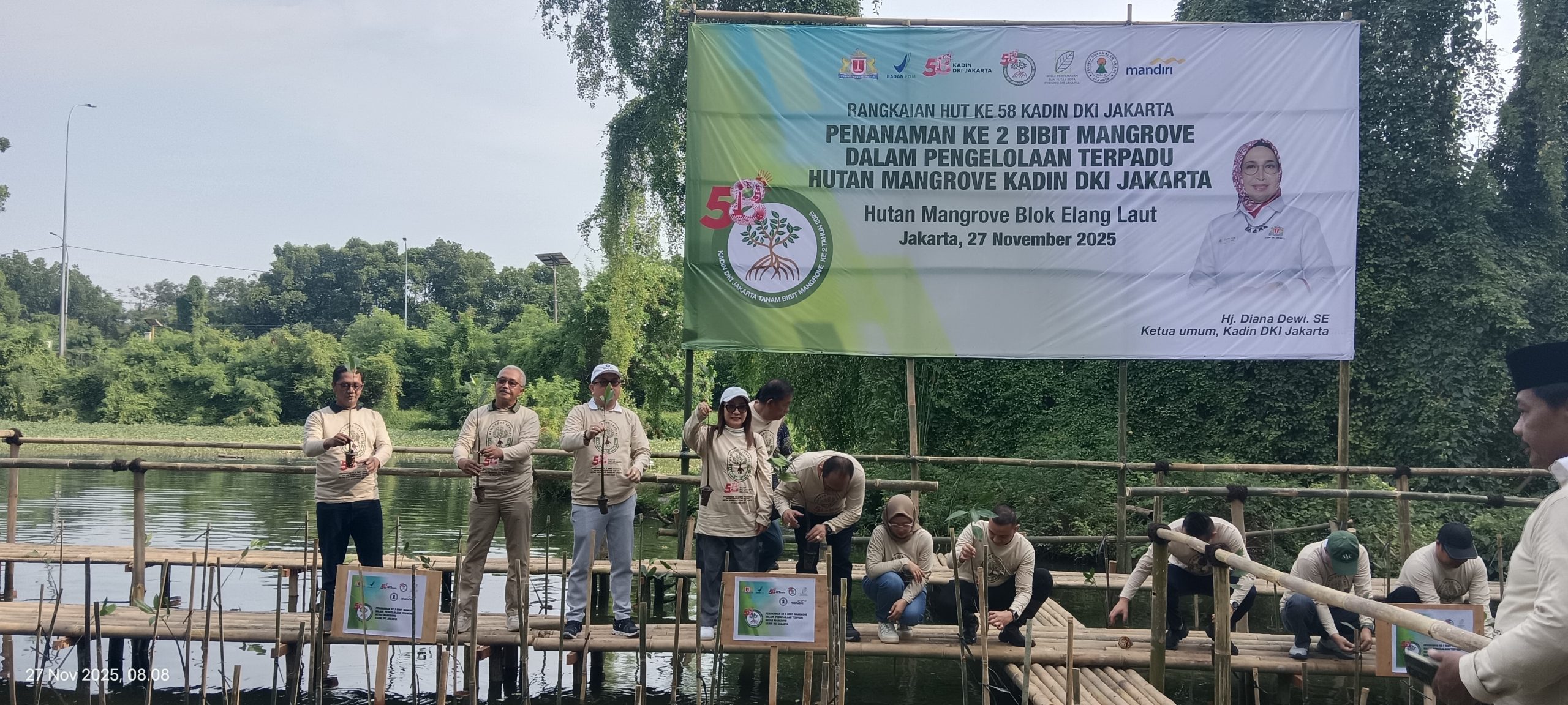 Peduli Lingkungan,Kadin DKI Jakarta Hijaukan Kawasan Mangrove Elang Laut PIK