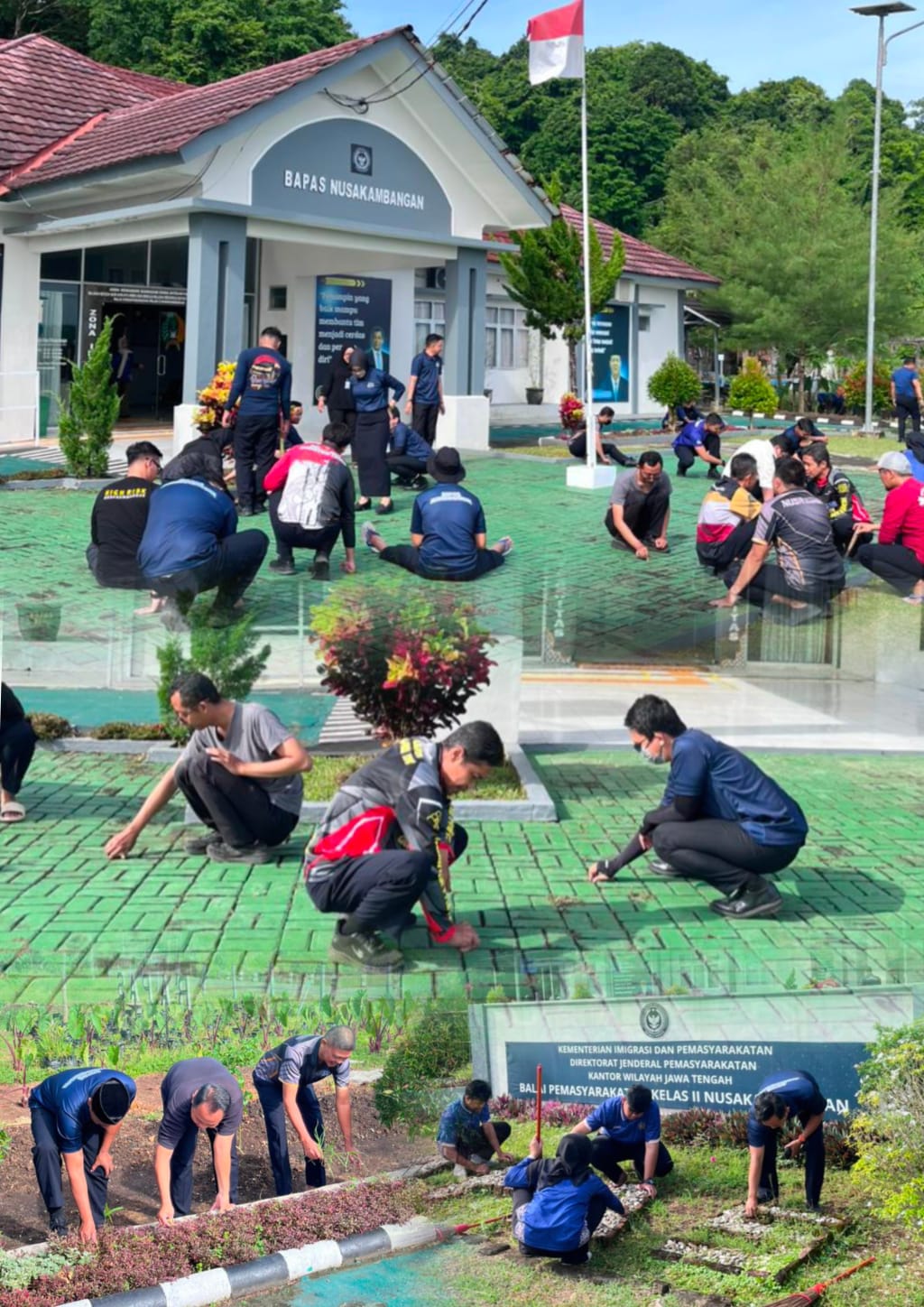 Wujudkan Lingkungan Kerja Nyaman, Bapas Nusakambangan Lakukan Kerja Bakti