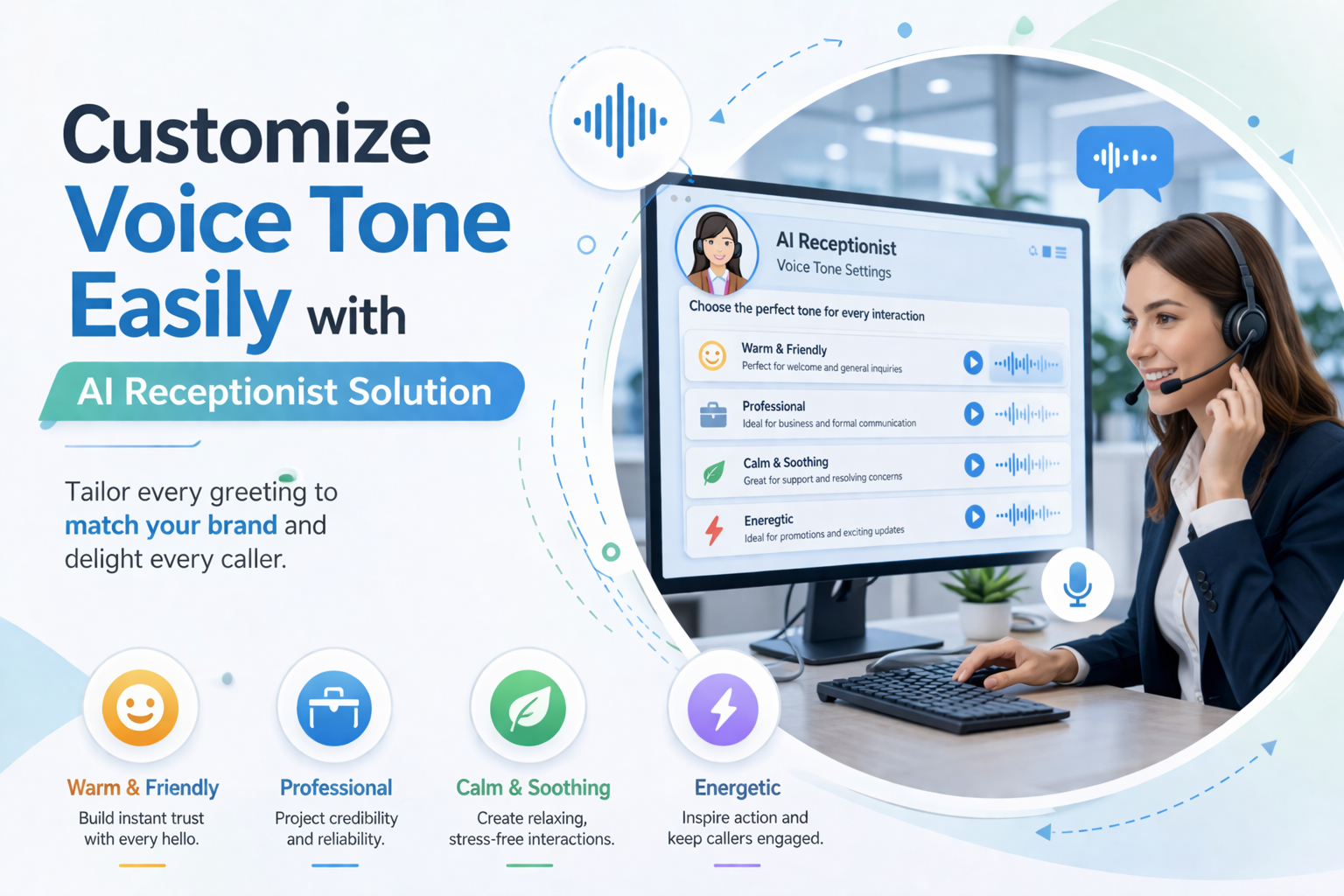Customize Voice Tone Easily with AI Receptionist Solution