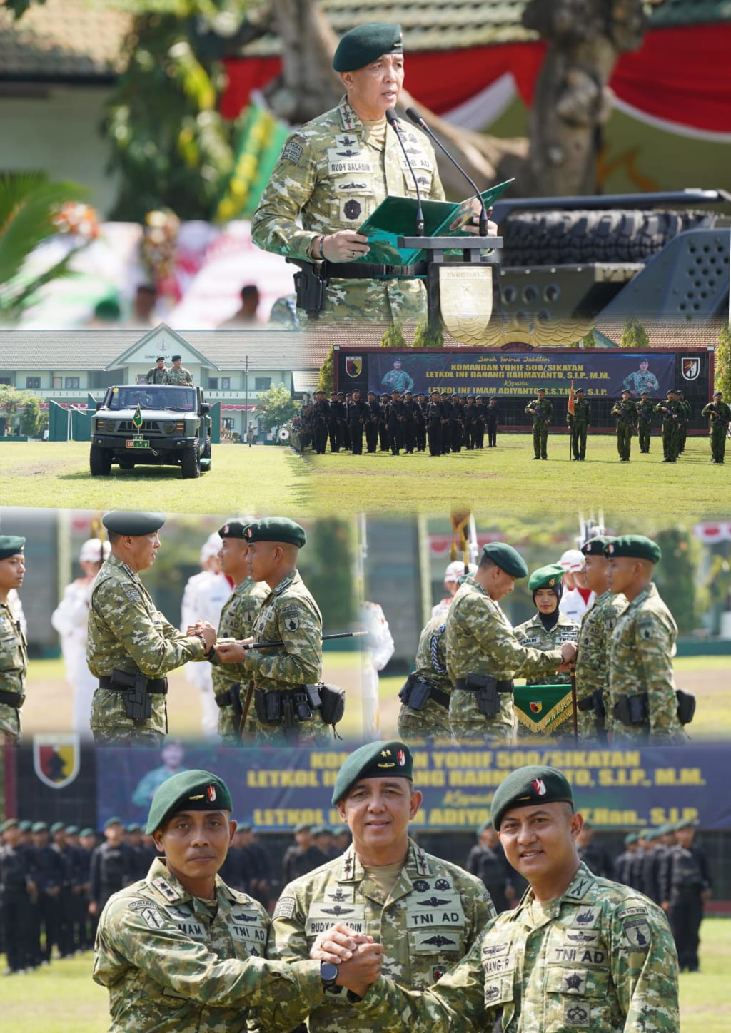 Pangdam V/Brawijaya Pimpin Sertijab Danyonif Raider 500 Sikatan Perkuat Profesionalisme Prajurit TNI AD