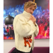 Project Hail Mary Ryan Gosling Rocky Grace Fox Shawl Collar, Intarsia Heart Graphic Cream Chunky Knit Cardigan